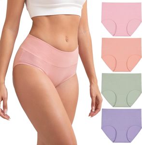 Ropa Interior Femenina de Cintura Alta, Algodón y Elastano, Transpirable, de Secado Rápido, Ecológica, para Uso Diario, con Lazo Decorativo y Logotipo Personalizado - Product Image 1