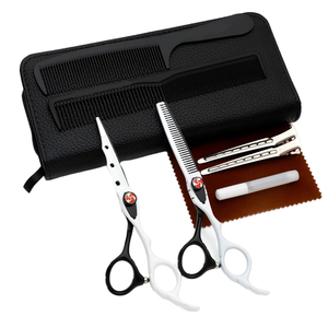 Tijeras de Peluquería Profesionales de Acero Inoxidable Japonés de 6 Pulgadas, Negras y Rojas, de un Solo Filo, para Salón de Belleza - Product Image 5