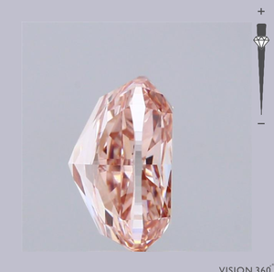 Diamants de laboratoire roses intenses fantaisie taille coussin 3 carats, en vrac |   Diamant CVD certifié IGI |   Diamant de laboratoire en vrac en gros - Product Image 2