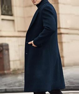 Manteaux Trench en Laine pour Hommes, Coupe Ample et Coupe Ajustée, Vêtements d'extérieur Unis, Manteaux Trench à Simple Boutonnage, Manteaux Longs Respirants - Product Image 3