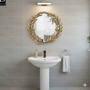 Miroir mural en métal en forme de feuille, moderne et élégant, de haute qualité, avec couleur et taille personnalisables pour la décoration de la maison de vacances - Product Image 3