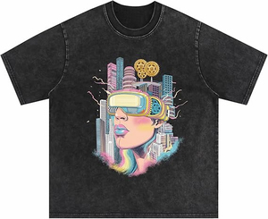 เสื้อยืดโอเวอร์ไซส์ทรงหลวมสไตล์วินเทจย้อนยุค ยูนิเซ็กส์ คอโอ ทรงแบ็กกี้ ลุคสตรีทแวร์ฮิปฮอปแนวอเมริกัน ขาดๆ แบบดิสเทรส ระบายอากาศได้ดี ไซส์พลัส - Product Image 1