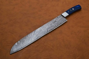 Ensemble de couteau de chef en acier damas fait à la main écologique couperet personnalisé de haute qualité couverture manche en bois Pakka Logo personnalisé efficace - Product Image 4