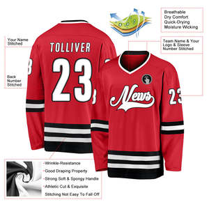 Venta al por Mayor de Conjuntos de Camisetas de Hockey sobre Hielo Personalizadas, Estilo Nuevo, de Alta Calidad, Ecológicas, Transpirables, Resistentes al Viento y de Secado Rápido para Práctica - Product Image 1