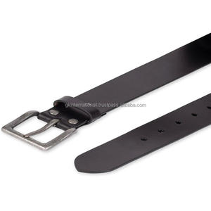 Ceinture décontractée en cuir véritable haut de gamme pour homme avec boucle réglable en laiton argenté antique – Vente en gros - Product Image 3