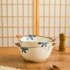 Pot à nouilles contemporain personnalisé, bol en céramique, passe au micro-ondes, style vintage, luxe léger, rétro, pour salade de légumes et de fruits, par UO - Product Image 2