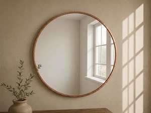 REHMAN <b>CRAFT</b> Handmade Contemporary Wood Rim Round Wall <b>Mirror</b> - Product Image 4