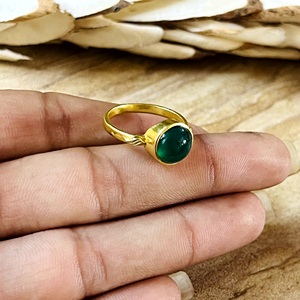 High Demand Gemstone <b>Rings</b> Vintage Round <b>Ring</b> Boho Brass <b>Rings</b> Women 18k Gold Plated <b>Dainty</b> Minimalist <b>Rings</b> Wholesale/OEM/ODM - Product Image 5