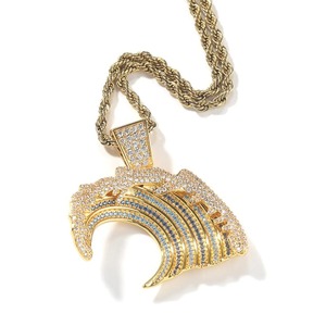 Pendentif Aigle Plaqué Or avec Moissanite, Collier Hip Hop pour Homme, Style Quotidien, Collier Force et Liberté - Product Image 3