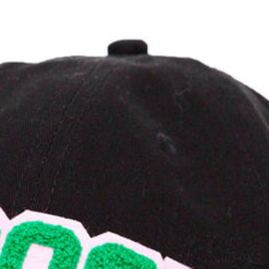 <b>Black</b> Embroidered 1908 <b>Baseball</b> <b>Cap</b> with Green Pink Lettering Patch Adjustable Back Strap Curved Visor Casual Everyday Sports - Product Image 3