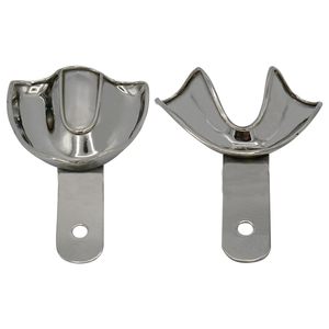Juego Profesional de 6 Bandejas Metálicas para Impresiones Dentales, Kit de Bandejas de Acero Inoxidable Sólido para Prótesis Dentales, Tamaños Pequeño, Mediano y Grande, Superior e Inferior - Product Image 4