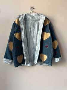 Impresionante y Hermosa Chaqueta de Mujer con Bordado de Corazón Festivo, Ropa Exterior Bohemia, Abrigo de Terciopelo con Bordado Suzani para Chicas - Product Image 3