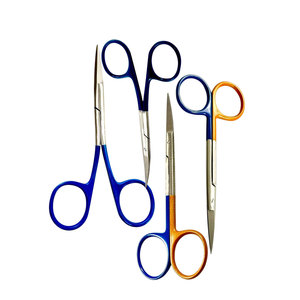 Tijeras Profesionales para Iris de 4.5 Pulgadas, Tijeras Quirúrgicas de Punta Afilada, Hojas Curvas y Rectas, Mango con Código de Color, Alemánas - Product Image 5