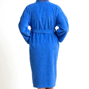 Peignoir d'hiver de luxe pour homme, en peluche moelleuse, à capuche, couleur unie, 100 % coton, absorbant, chaud, vêtement d'intérieur - Product Image 2