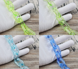 Cadena de Eslabones de Resina Colorida y Moderna, Piezas Decorativas Artísticas Transparentes para el Hogar, Adornos Lindos de Forma Irregular para Manualidades DIY - Product Image 4