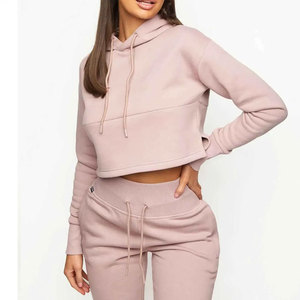 Conjunto Deportivo de Felpa con Capucha para Mujer, Color Rosa, Manga Larga, Color Sólido, Casual, Transpirable, Pantalones de Algodón, Bolsillos Laterales, Cierre de Cremallera - Product Image 5