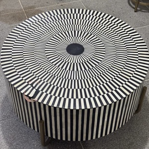 ILAHI's Bone Inlay <b>Table</b> Modern Design Agate Detailing <b>Storage</b> Portable Home Furniture - Product Image 4
