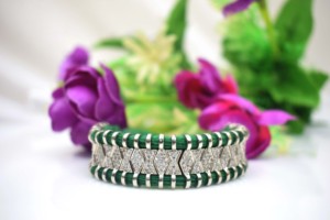 Luxury Orange Macrame Silver <b>Bracelet</b> and <b>Bangles</b> with Diamond Accents Trendy Unisex Everyday Wear for Wedding and Gift - Product Image 6