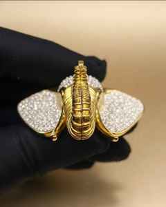 Pendentif Tête d'Éléphant en Moissanite, Style Hip-Hop Glacé, Cadeau pour Amateurs d'Animaux, en Argent 925, Bijoux Fins, Pendentifs et Breloques - Product Image 3