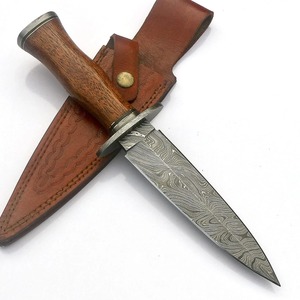 OEM Damascus Steel Fixed Blade Hunting <b>Knife</b> Wood Handle Spear Point Leather Sheath DIY <b>Crafted</b> Multi-functional Outdoor Camping - Product Image 5