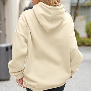 Custom <b>Hoodies</b> Women Shell <b>Stitch</b> Fleece Baggy Embroidery Y2k Hooded Sweatshirt Decorative Lines Streetwear Pullover Lady Hoodie - Product Image 2