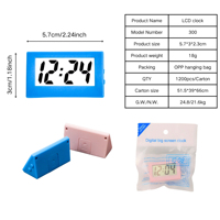 Horloge LCD portable mini triangle avec grand écran pour une utilisation et une utilisation pratiques sur le bureau de la décoration intérieure numérique