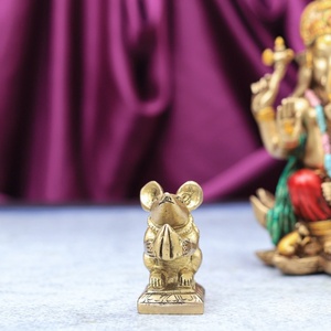Hecho a mano Lord Ganesha Vahana-Escultura de ratón Artículo de regalo de exhibición india tradicional - Product Image 3