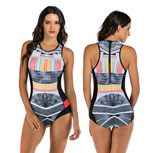 Maillot de bain 2 pièces à imprimé floral pour femmes, col haut, froncé, extensible, soutien-gorge triangle, string - Product Image 5