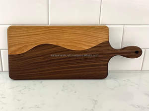 Tabla de cortar de madera hecha a mano ecológica Saniya, utensilios de cocina elegantes, tabla de cortar sostenible pulida, cuencos con estilo - Product Image 2