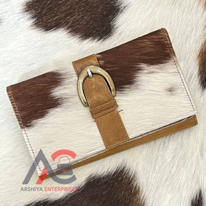 New Real Handmade Hair on Hide <b>Wallets</b> for Women Slim <b>Wallet</b> Bifold Leather Snap Fur Clutch Purse Real Cow Hide Fur Purse <b>Wallet</b> - Product Image 1