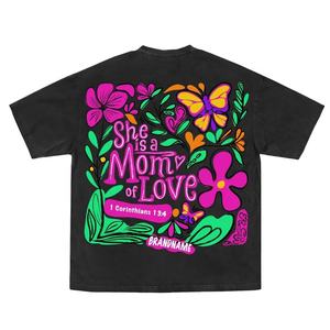 T-shirt oversize pour femme, imprimé tendance, dernier design, art floral abstrait moderne, respirant, lavage à l'acide, logo pour homme - Product Image 5