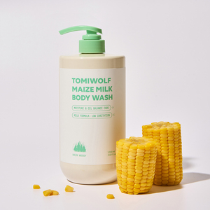 [TOMIWOLF] Gel Douche au Lait de Maïs Soin Coréen Vanille Amande / Boisé Pluie 1000ml Grande Capacité Mousse Riche - Product Image 3