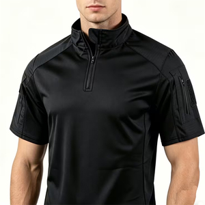 Service OEM – Nouveau Maillot de Baseball Respirant et Hydrofuge à Manches Courtes avec Col Zippé pour Adultes – Noir, Antibactérien, Idéal Entraînement en Cage de Frappe - Product Image 3