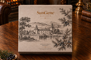 Boîte d'emballage rigide personnalisée pour bouteille de whisky Juniper Estate et verres avec base de couvercle - Product Image 6
