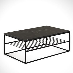 Modern Handmade <b>Nesting</b> Coffee <b>Table</b> Set with Marble Top Metal Frame Luxury Furniture - Product Image 6