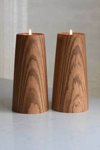 Support à bougies en bois moderne, ensemble de porte-bougies décoratifs en bois, style farmhouse - Product Image 2