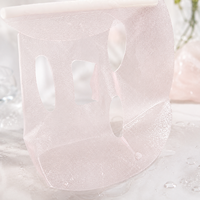 Masque facial en gel de cellulose rose Y533, 40 g/m², texture gelée, substrat de masque sec en fibres végétales pour les marques de soins de la peau virales
