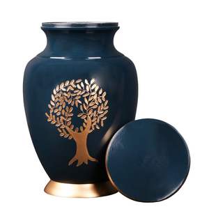 Urne funéraire en métal finition satinée pour cendres humaines adulte - Urne de crémation traditionnelle avec couvercle - Urne funéraire pour cimetière, commémoration et enterrement - Product Image 3