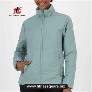 Women <b>Quilted</b> Jacket Full Sleeve Stand Collar Solid Color Polyester <b>Wadding</b> Zipper Closure Autumn Wear - Product Image 1