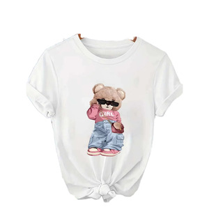 T-shirts décontractés 100 % coton pour femmes grandes tailles 2026 Streetwear motif floral respirant écologique Fabricant OEM - Product Image 5