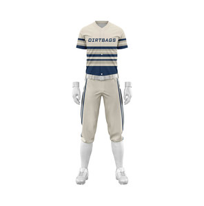 Conjunto de Uniforme de Béisbol Dirtbags para Hombre, Camiseta de Manga Corta a Rayas y Pantalones, Transpirable, de Poliéster, para Todas las Temporadas, Corte Regular - Product Image 1