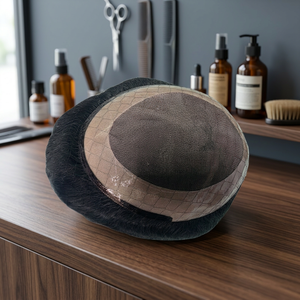 Half <b>Wig</b> Cap With Mono Base And Human Hair Edge <b>For</b> <b>Men</b> - Product Image 3