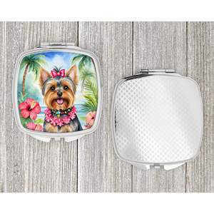Yorkshire Terrier Luau Compact Travel <b>Makeup</b> <b>Mirror</b> Women's Girls' Pocket Folding Handheld Decorative Gift <b>Makeup</b> <b>Mirror</b> - Product Image 4