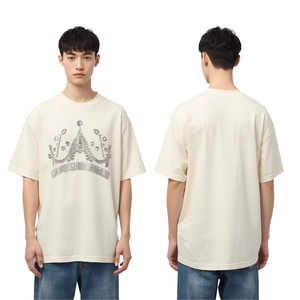 Camiseta Oversize de Algodón para Hombre con Diseño de Cristales y Pedrería, Moda Masculina - Product Image 3