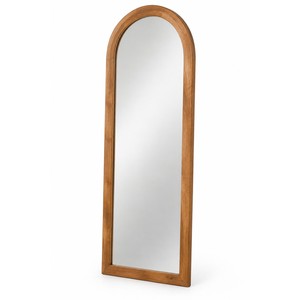 Espejo de pie arqueado de madera de mango al por mayor |   Miel Natural Marrón |   Hecho a Mano - Product Image 1