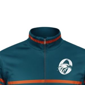 <b>Men</b> Teal Orange Hockey Sports <b>Jacket</b> Polyester Athletic Wear Team Training Uniform Outdoor Activity Performance Apparel - Product Image 6
