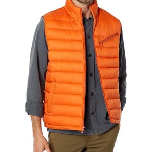 Custom Lightweight Stand Collar Front Warm Bubble <b>Packable</b> Sleeveless <b>Jacket</b> Plus Size Winter Duck Puffer Vest Men Waterproof - Product Image 4