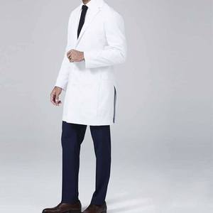 Ensembles de blouses médicales personnalisées avec logo, en sergé de coton, séchage rapide, respirantes, multi-poches, col blanc, longueur mi-longue - Product Image 4