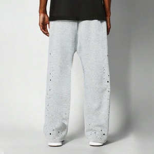 กางเกงวอร์มเอวสูงแบบลำลองสำหรับผู้ชายกางเกงผู้ชายแบบหลวมกันยับไม่ยับติดโลโก้ออกแบบได้ตามต้องการ - Product Image 4