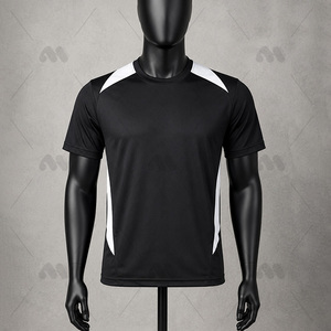 Maillot de football noir, haut d'entraînement, col rond, tenue d'équipe, tenue de match - Product Image 1